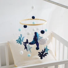 Baby Crib Mobiles Cartoon Felt Whale Rattles Toys Newborn Music Box Bed Bell Hanging Toys Holder Bracket Infant Crib Toys Gifts