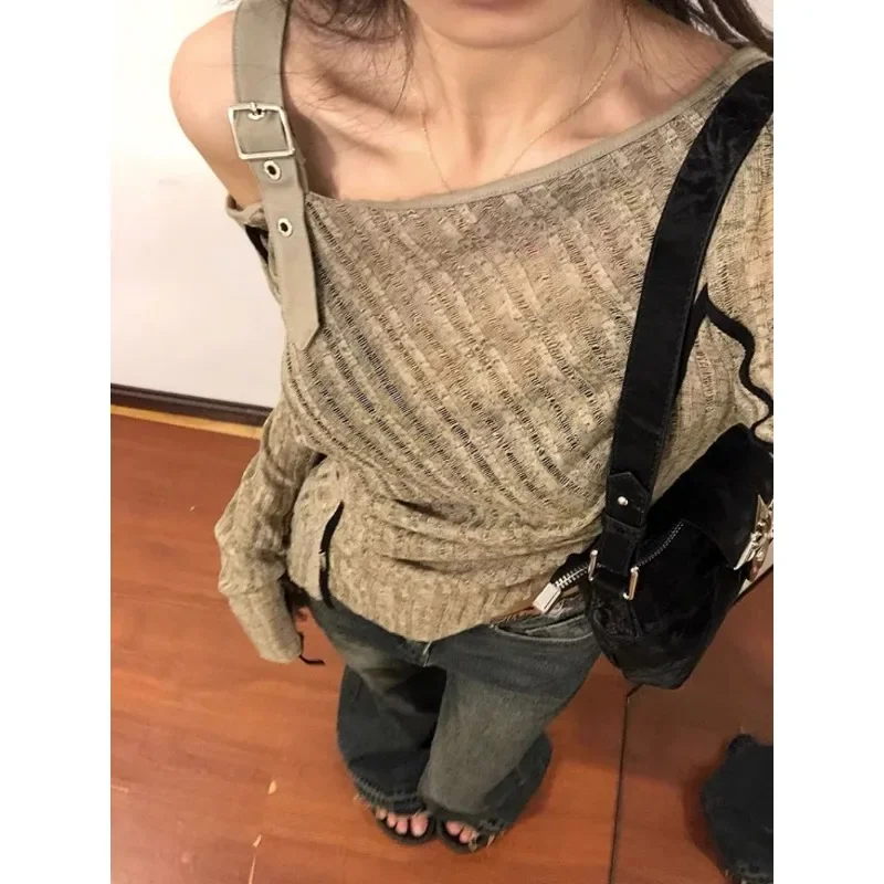 Casual Y2K T-Shirt Fashion Women Winter Long-sleeve Bottoming Shirt Off-the-shoulder Knit Top Slim Clothes Blusas New 29804
Casual Y2K T-Shirt Fashion Women Winter Long-sleeve Bottoming Shirt Off-the-shoulder Knit Top Slim Clothes Blusas New 29804