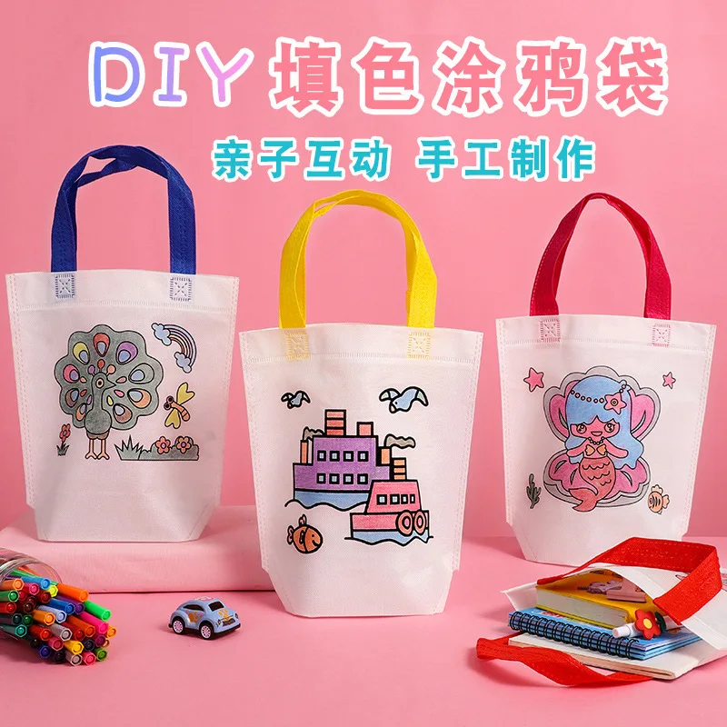Children's DIY Eco-friendly Bag Non-woven Graffiti Bag Art Hand-Painted Coloring Painting Handbag Material
Children's DIY Eco-friendly Bag Non-woven Graffiti Bag Art Hand-Painted Coloring Painting Handbag Material