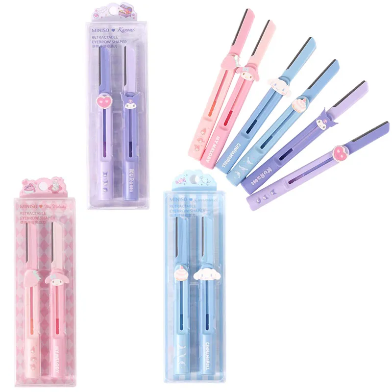 2Pcs/set Kawaii Sanrios Eyebrow Knife Set Kuromi My Melody Cinnamoroll Cartoon Safety Retractable Eyebrow Knife for Girls Gift
2Pcs/set Kawaii Sanrios Eyebrow Knife Set Kuromi My Melody Cinnamoroll Cartoon Safety Retractable Eyebrow Knife for Girls Gift
