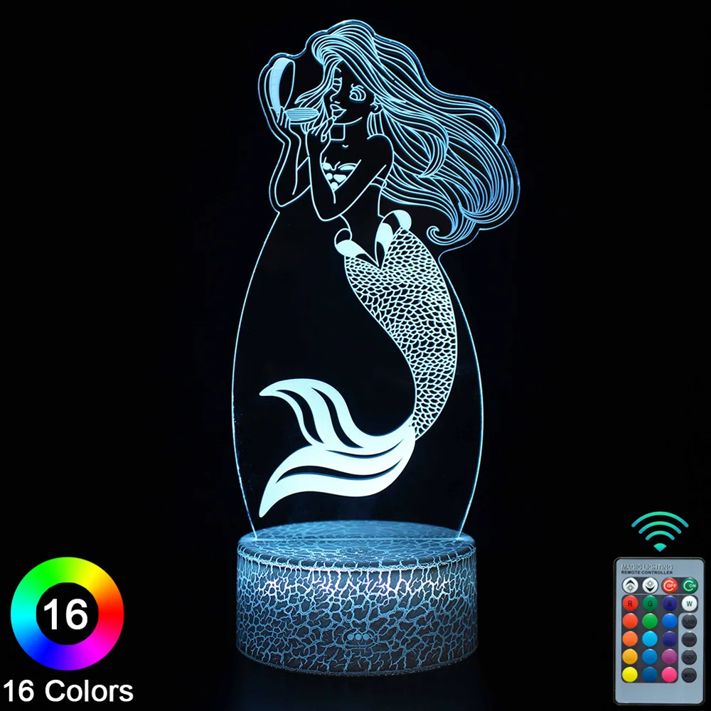 Mermaid LED 3D Night Lights Touch Remote Control Novelty Table Desk Lamp Room Decor Christmas Birthday Gift -No.1107
Mermaid LED 3D Night Lights Touch Remote Control Novelty Table Desk Lamp Room Decor Christmas Birthday Gift -No.1107
