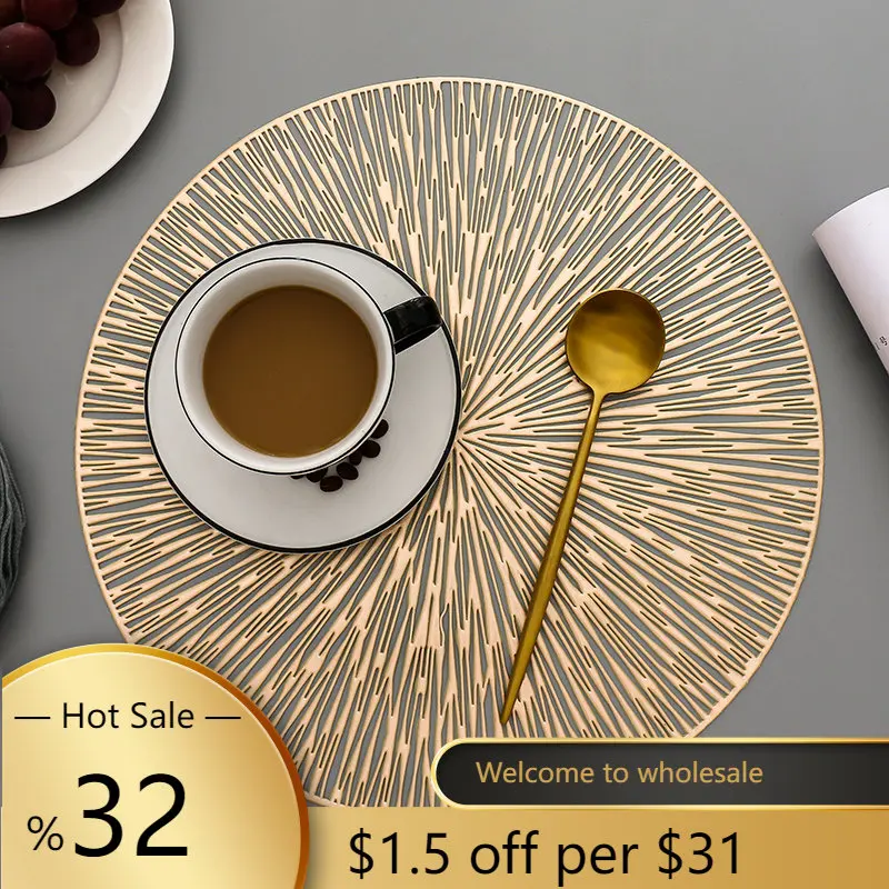 6/4PCS Round Placemats Restaurant Hollow PVC decoration Meal Mat Anti-hot Dining Table Line Mat Steak Plate Pad
6/4PCS Round Placemats Restaurant Hollow PVC decoration Meal Mat Anti-hot Dining Table Line Mat Steak Plate Pad