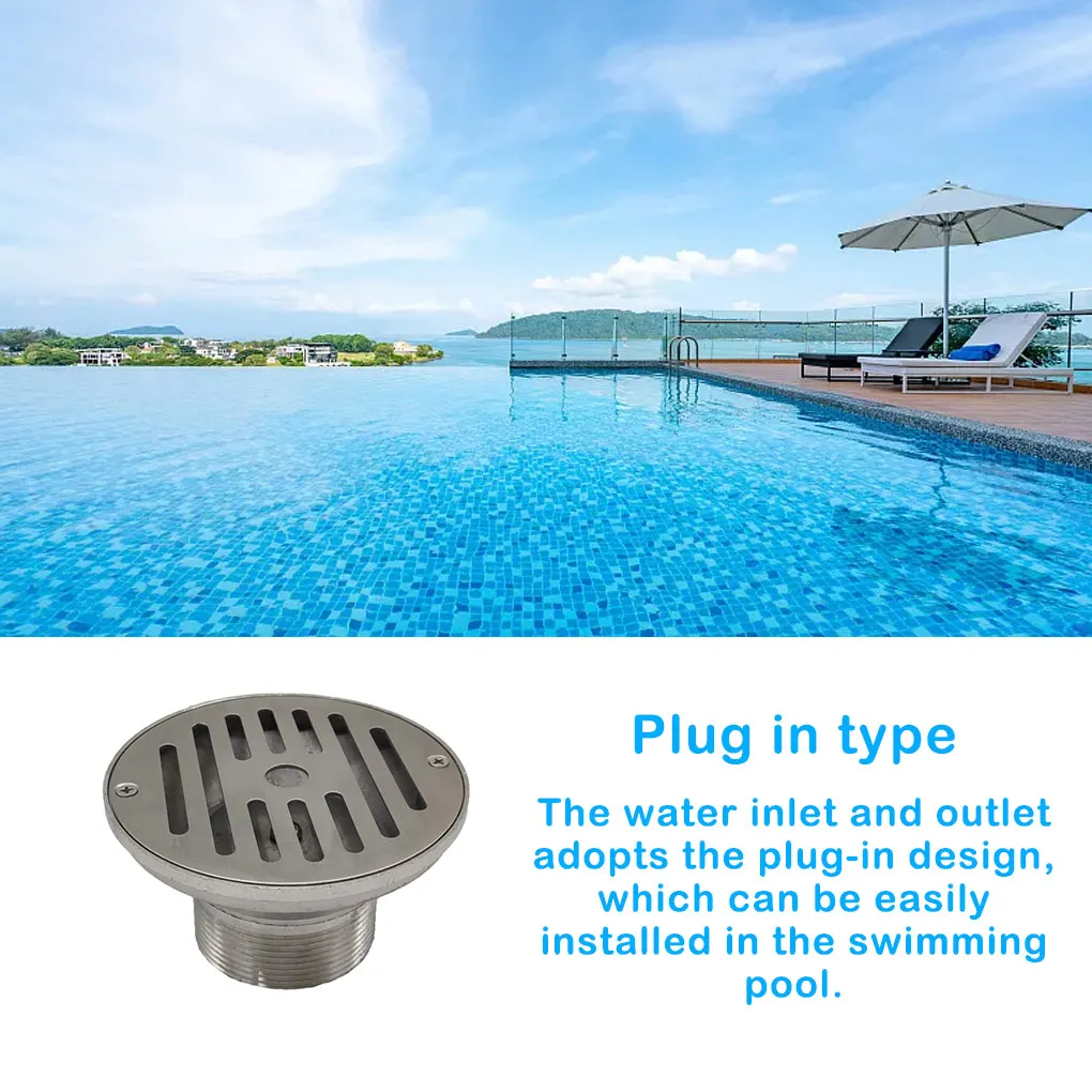 In-Ground Drain Anti-Clogging Filter Rustproof Main Floor Drain Water Inlet Outlet Drainage Port for Swimming Pool Accessories
In-Ground Drain Anti-Clogging Filter Rustproof Main Floor Drain Water Inlet Outlet Drainage Port for Swimming Pool Accessories