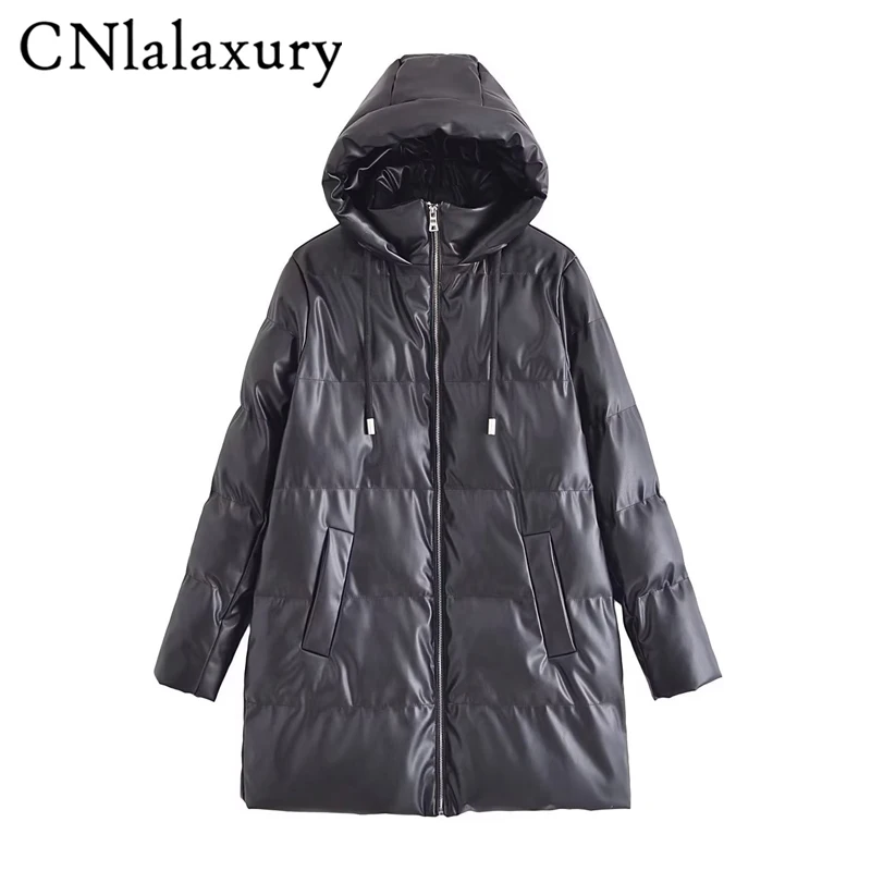 CNlalaxury женская зимняя Черная куртка из искусственной кожи с капюшоном теплая утепленная хлопковая одежда с длинным рукавом женское пальто с...
CNlalaxury женская зимняя Черная куртка из искусственной кожи с капюшоном теплая утепленная хлопковая одежда с длинным рукавом женское пальто с...