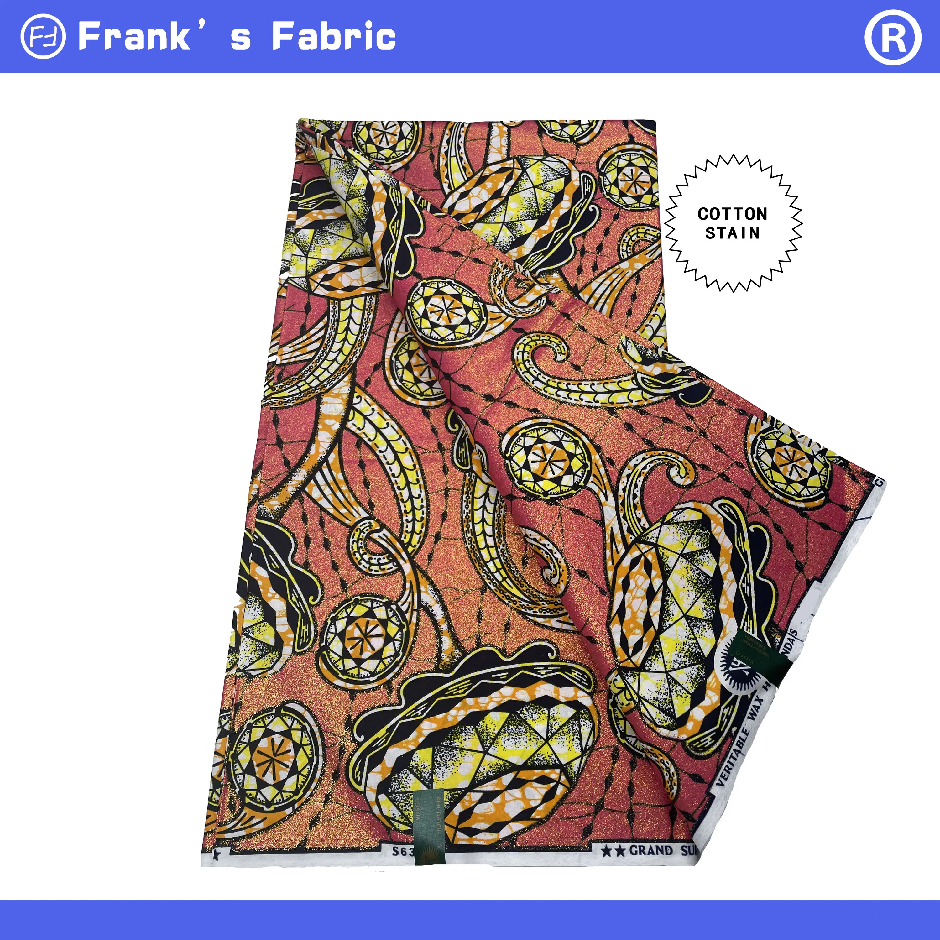 100%Genuine Veritable Dutch Nigeria Wax Dye Batik Fabric African Grand Super Wax Original Print Cotton Fabric Material For Cloth
100%Genuine Veritable Dutch Nigeria Wax Dye Batik Fabric African Grand Super Wax Original Print Cotton Fabric Material For Cloth