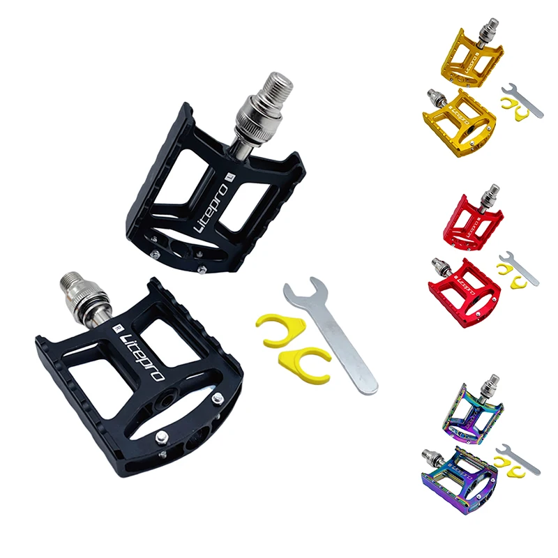 

New Hot Litepro Road Folding Bike Pedal Aluminum Alloy Ultralight Hollow Cycling Pedal For Brompton Bike Pedals