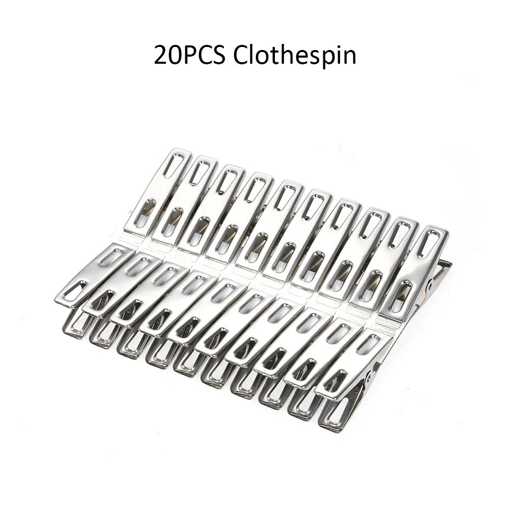 20 Pcs Clothespins Stainless Steel Clothes Clips Metal Sealing Clip Socks Clothing Pegs
20 Pcs Clothespins Stainless Steel Clothes Clips Metal Sealing Clip Socks Clothing Pegs