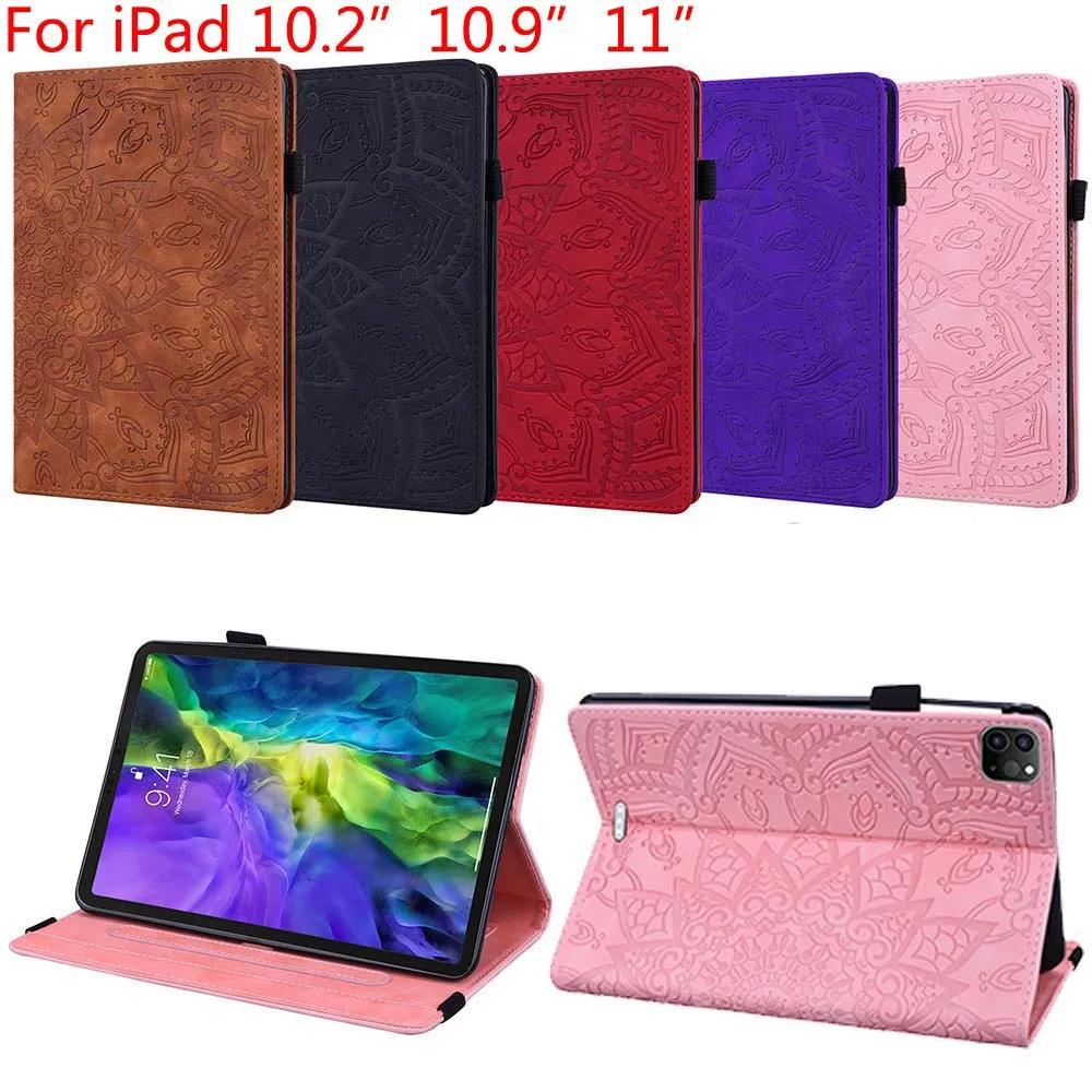 

Mandala Flower Style Case For iPad Pro Air 4 5 10.2 10.9 11 2020 2022 PU Leather TPU Shockproof Stand Pen Holder Card Slot Cover