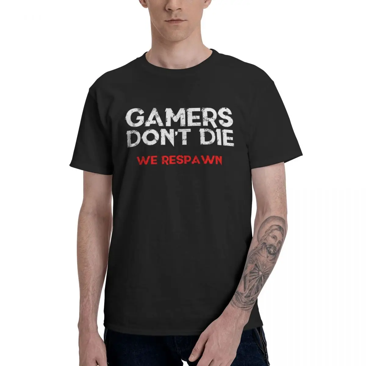 Модные футболки геймеров не умирают, Мужская футболка из чистого хлопка с круглым вырезом, футболка с коротким рукавом большого размера d, Футболки унисекс, летние европейские размеры 
Модные футболки геймеров не умирают, Мужская футболка из чистого хлопка с круглым вырезом, футболка с коротким рукавом большого размера d, Футболки унисекс, летние европейские размеры