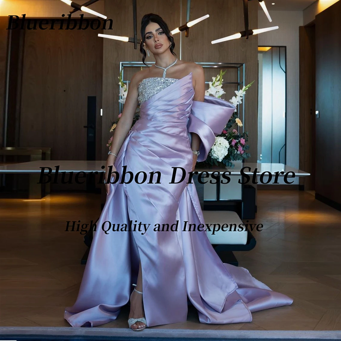 Blueribbon Vestidos De Ocasião Formal Strapless Beaded Sequins Big Bow Prom Dresses Long Ruched Side Slit Evening Party Dress
Blueribbon Vestidos De Ocasião Formal Strapless Beaded Sequins Big Bow Prom Dresses Long Ruched Side Slit Evening Party Dress