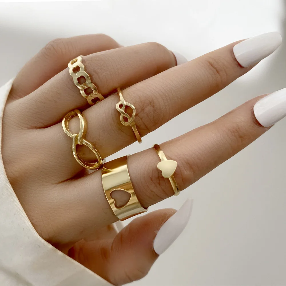 5pcs/set Fashion Love Heart Women Rings Suit Trend Creative Adjustable Youth Girls Finger Ring Jewelry Accessories Gifts
5pcs/set Fashion Love Heart Women Rings Suit Trend Creative Adjustable Youth Girls Finger Ring Jewelry Accessories Gifts