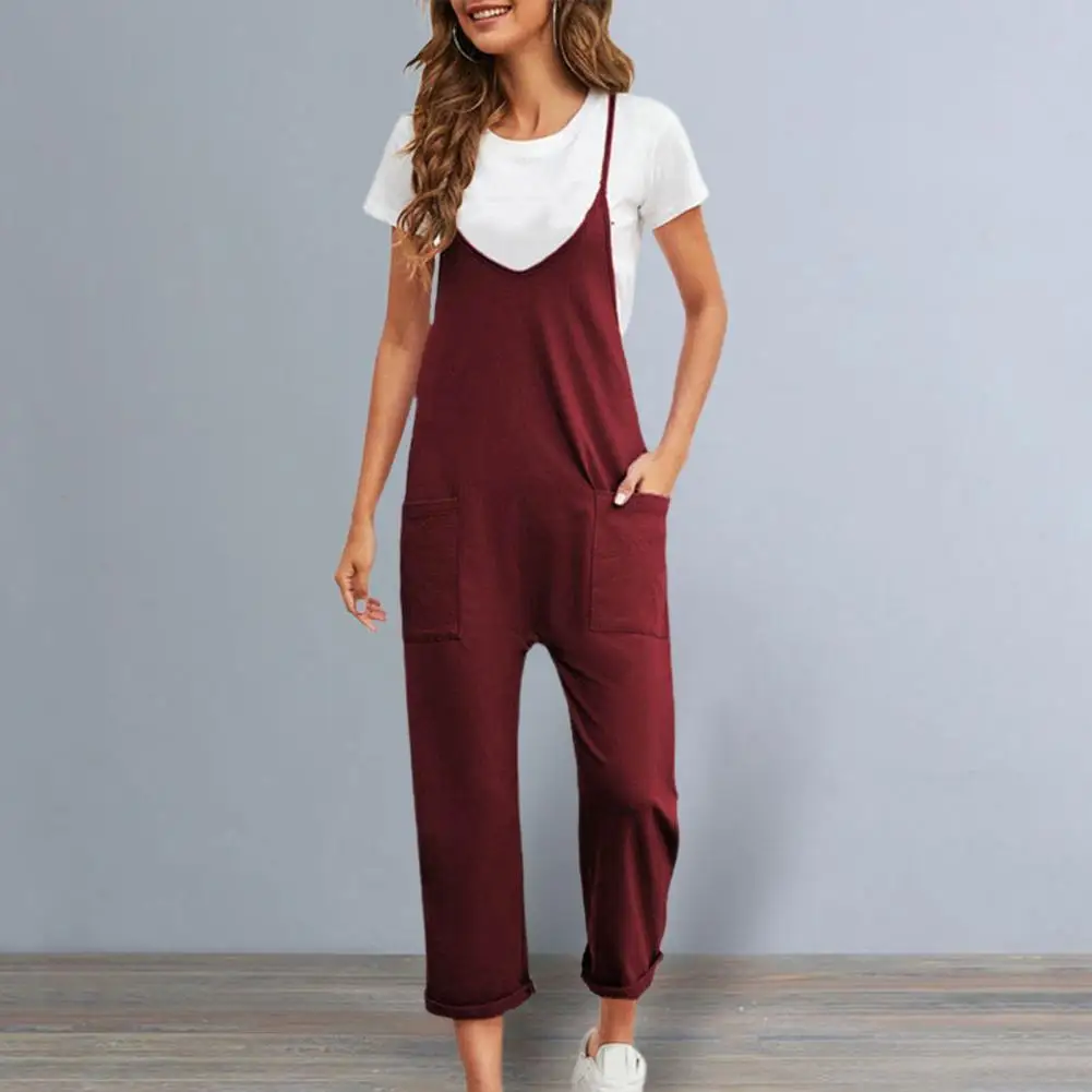 Women Jumpsuit V-neck Sleeveless Women Jumpsuit Pockets Casual Playsuit Backless Ankle Length Casual Wide Leg Suspender Playsuit
Women Jumpsuit V-neck Sleeveless Women Jumpsuit Pockets Casual Playsuit Backless Ankle Length Casual Wide Leg Suspender Playsuit