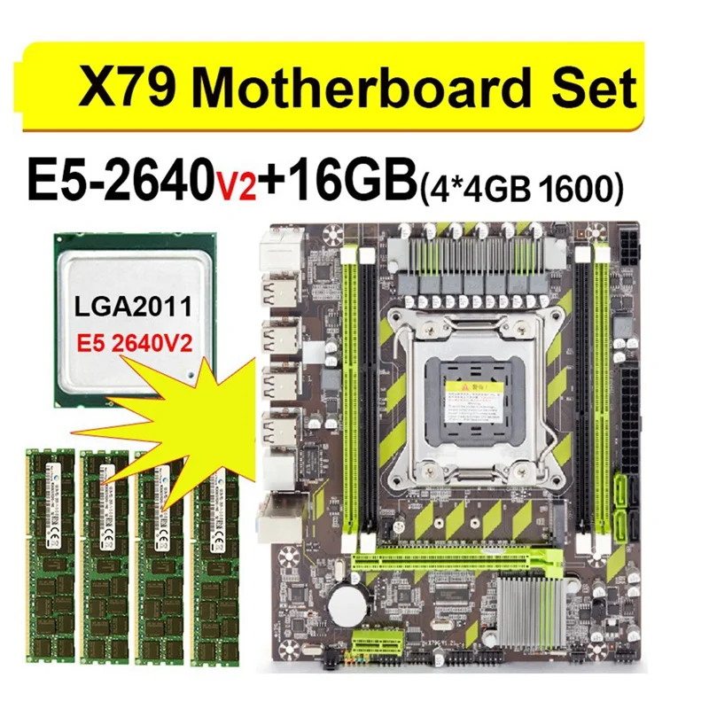 X79 Motherboard With XEON E5 2640 V2 CPU 4X4G DDR3 1600 REG ECC RAM Memory Combo Kit Set NVME SATA Server
X79 Motherboard With XEON E5 2640 V2 CPU 4X4G DDR3 1600 REG ECC RAM Memory Combo Kit Set NVME SATA Server