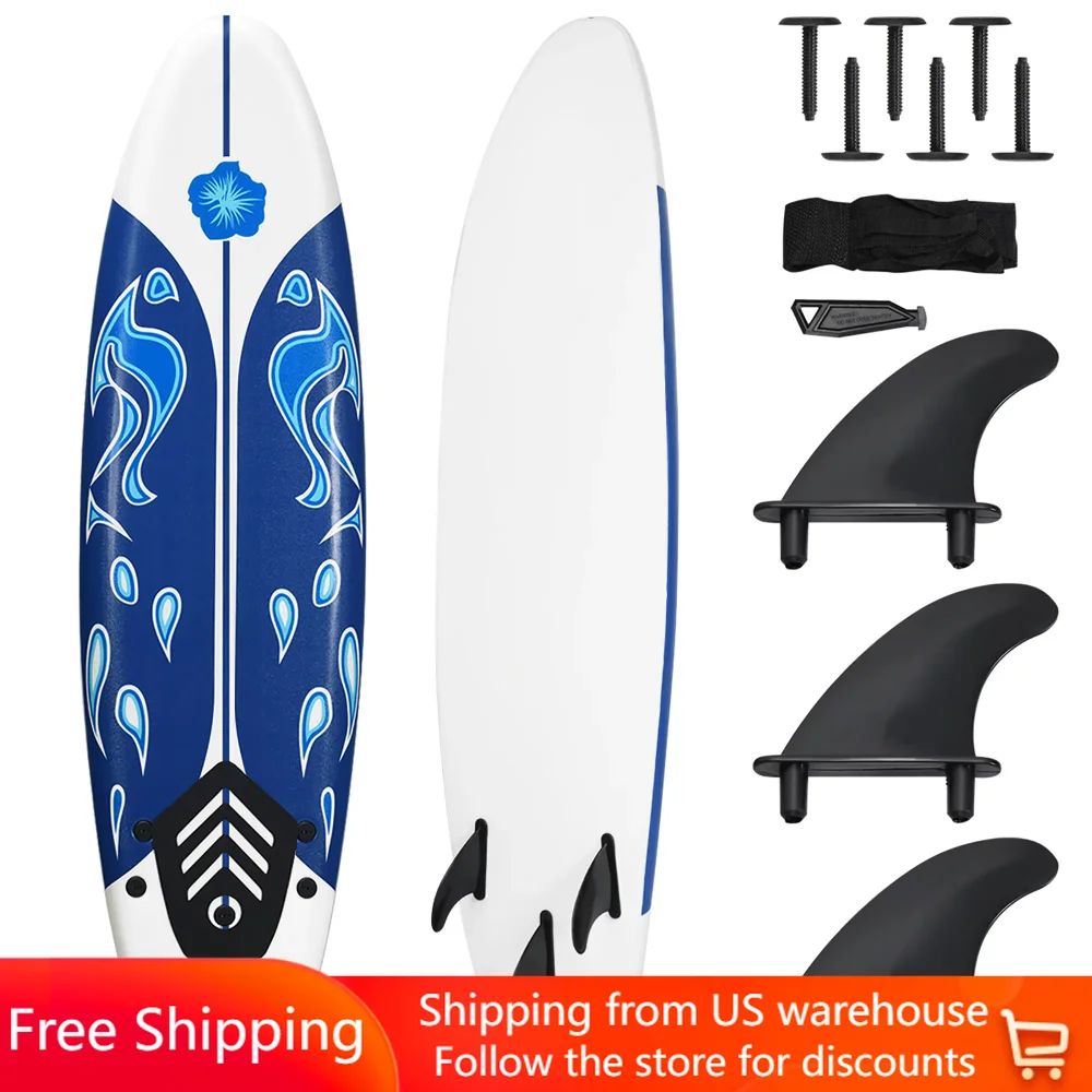 Free shipping Costway 6' Surfboard Foamie Body Surfing Board W/3 Fins & Leash for Kids Adults White Free shipping
Free shipping Costway 6' Surfboard Foamie Body Surfing Board W/3 Fins & Leash for Kids Adults White Free shipping