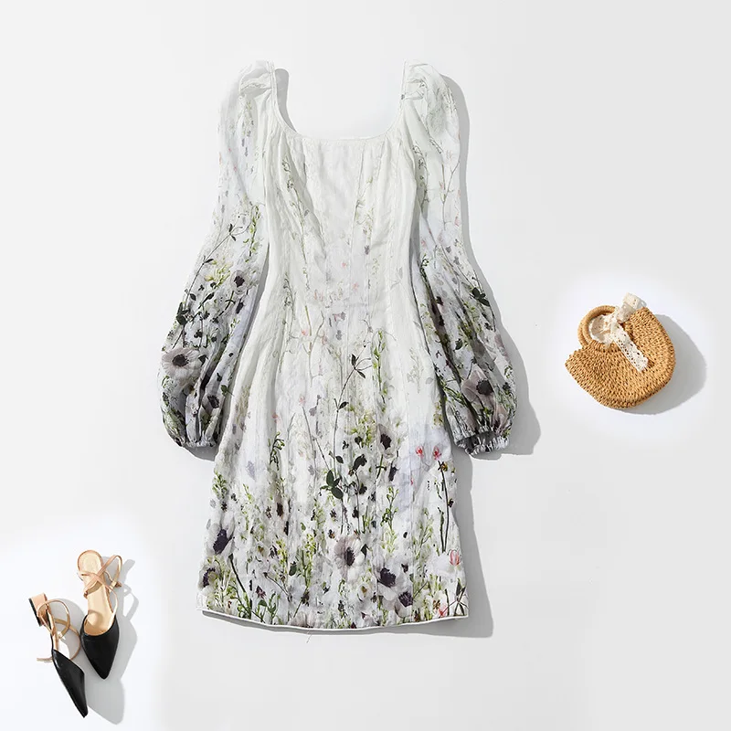 European and American women's wear spring 2022 new Long sleeve square collar with flower print on back Fashion slim linen dress
European and American women's wear spring 2022 new Long sleeve square collar with flower print on back Fashion slim linen dress