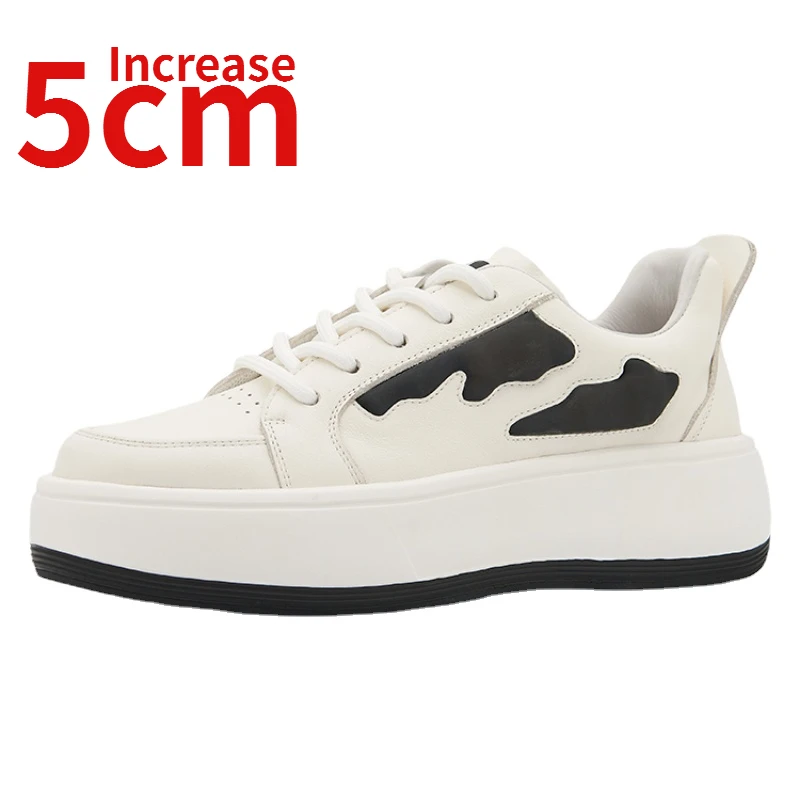 Men's Shoes 5cm Increased Comfort Summer Sports Thick Sole White Board Shoes Genuine Leather Lightweight Breathable Elevator Men
Men's Shoes 5cm Increased Comfort Summer Sports Thick Sole White Board Shoes Genuine Leather Lightweight Breathable Elevator Men