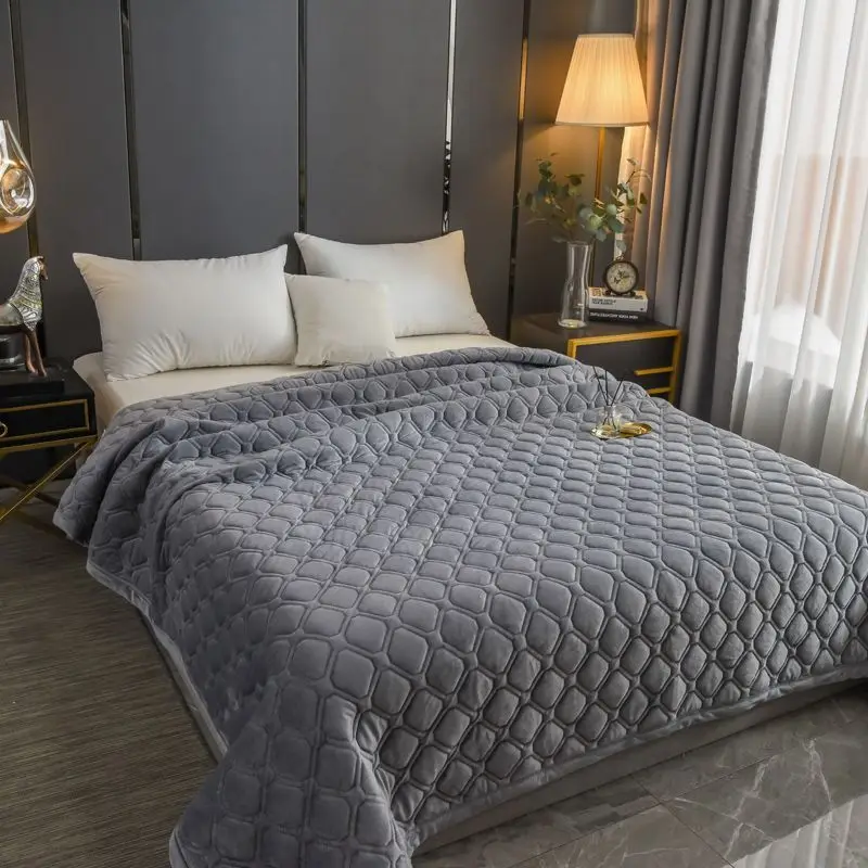 

Роскошное покрывало на кровать, супер-Королевский размер, стеганое одеяло, зимнее бархатное клетчатое покрывало на кровать, нескользящий фланелевый чехол на матрас, одеяла