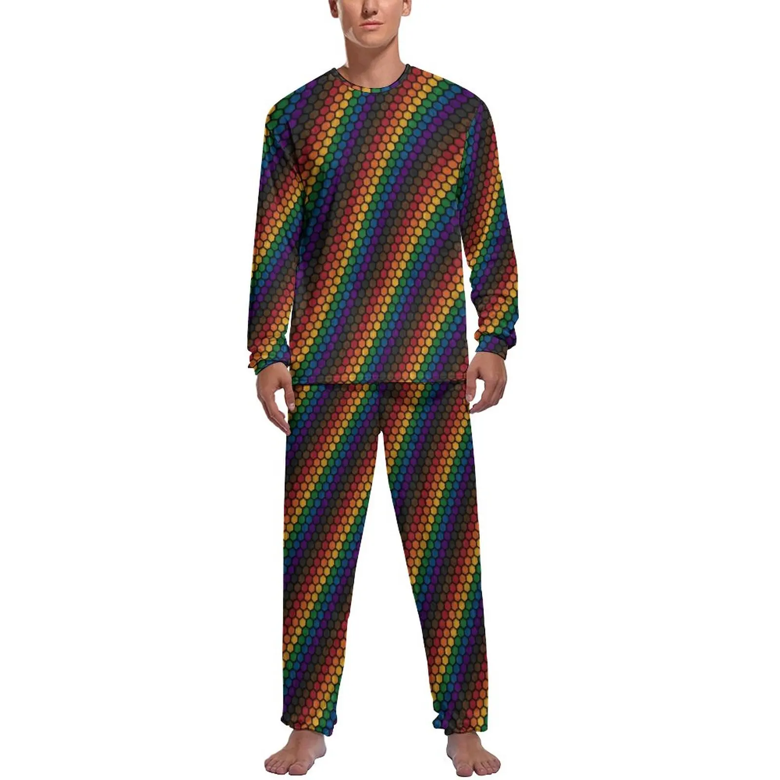 Hives Print Pajamas Men Rainbow Pride Flag Elegant Sleepwear Autumn Long Sleeve 2 Pieces Aesthetic Custom Pajamas Set
Hives Print Pajamas Men Rainbow Pride Flag Elegant Sleepwear Autumn Long Sleeve 2 Pieces Aesthetic Custom Pajamas Set