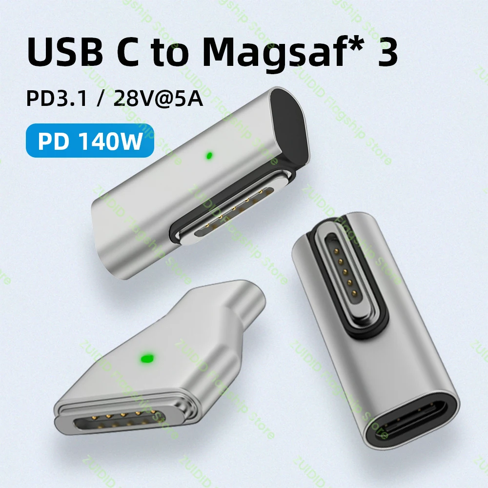 USB Type-C to Magsaf* 3 Magnetic Adapter PD30W 67W 96W 140W Fast Charging Charger For MacBook Pro Air Pro M2 A2442 A2485 A2681
USB Type-C to Magsaf* 3 Magnetic Adapter PD30W 67W 96W 140W Fast Charging Charger For MacBook Pro Air Pro M2 A2442 A2485 A2681