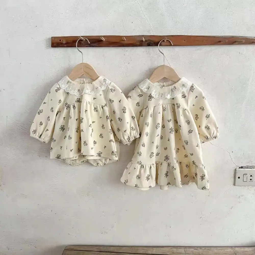 2023 Korean Style Floral Dress for Baby Girls Autumn Kids Lace Collar Printed Cotton Dress Children Twin Sister Matching Outfit
2023 Korean Style Floral Dress for Baby Girls Autumn Kids Lace Collar Printed Cotton Dress Children Twin Sister Matching Outfit