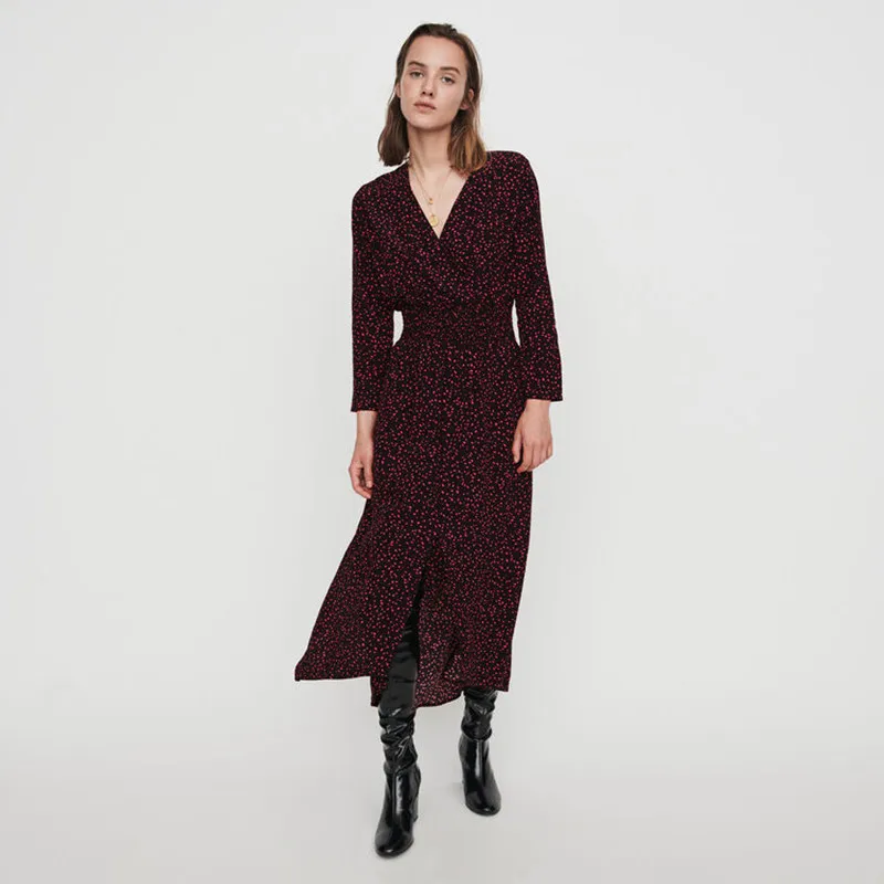 Fashion Maje Woman Dress Spring Autumn Long Sleeve Dress Deep V-neck Print Dress for Women Casual Streetwearing Woman Dress
Fashion Maje Woman Dress Spring Autumn Long Sleeve Dress Deep V-neck Print Dress for Women Casual Streetwearing Woman Dress
