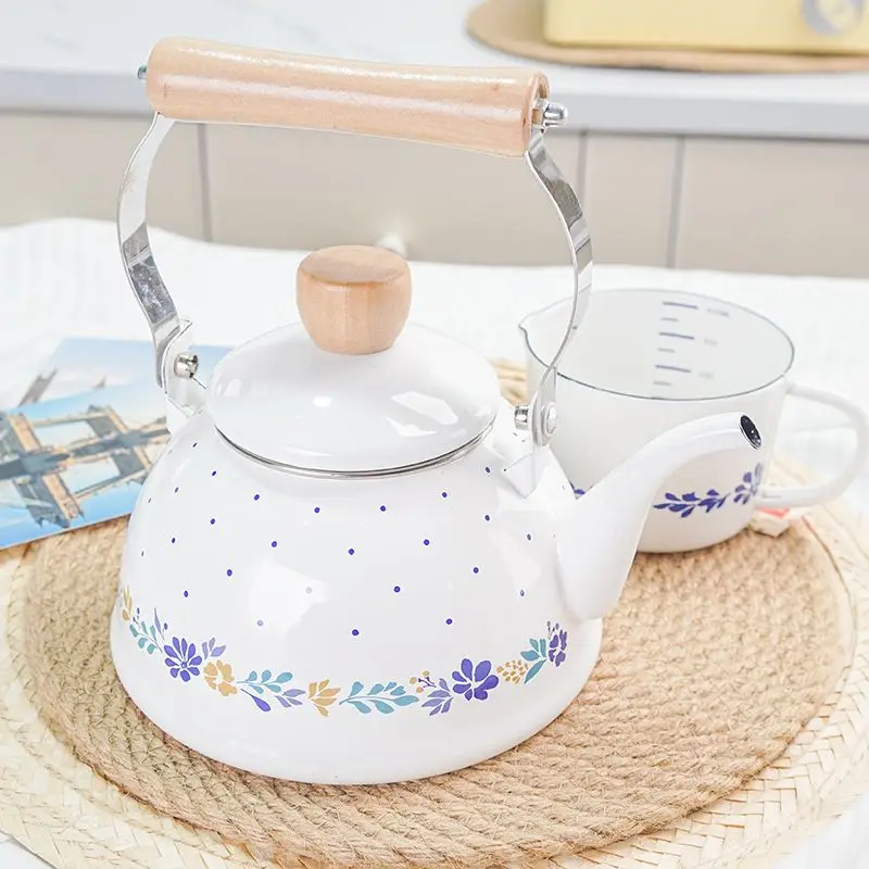 Japanese Style Enamel Teapot for Gas & Induction Cooker, Fine Mouth Water Kettle with Lotus Flower Pattern
Japanese Style Enamel Teapot for Gas & Induction Cooker, Fine Mouth Water Kettle with Lotus Flower Pattern