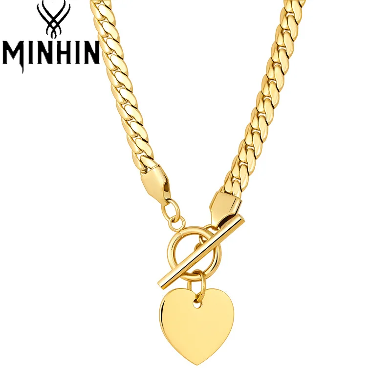 MINHIN Love Heart Pendant Chain Gold Color OT Buckle Stainless Steel Jewelry Necklaces for Women Party Anniversary Gifts Choker
MINHIN Love Heart Pendant Chain Gold Color OT Buckle Stainless Steel Jewelry Necklaces for Women Party Anniversary Gifts Choker