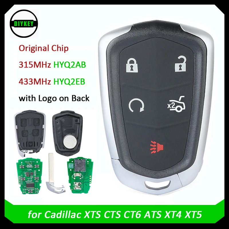 DIYKEY HYQ2AB, HYQ2EB (оригинальный чип) дистанционный смарт ключ-брелок 315 МГц 433 МГц для Cadillac XTS CTS CT6 ATS 2017 2018 с логотипом
DIYKEY HYQ2AB, HYQ2EB (оригинальный чип) дистанционный смарт ключ-брелок 315 МГц 433 МГц для Cadillac XTS CTS CT6 ATS 2017 2018 с логотипом