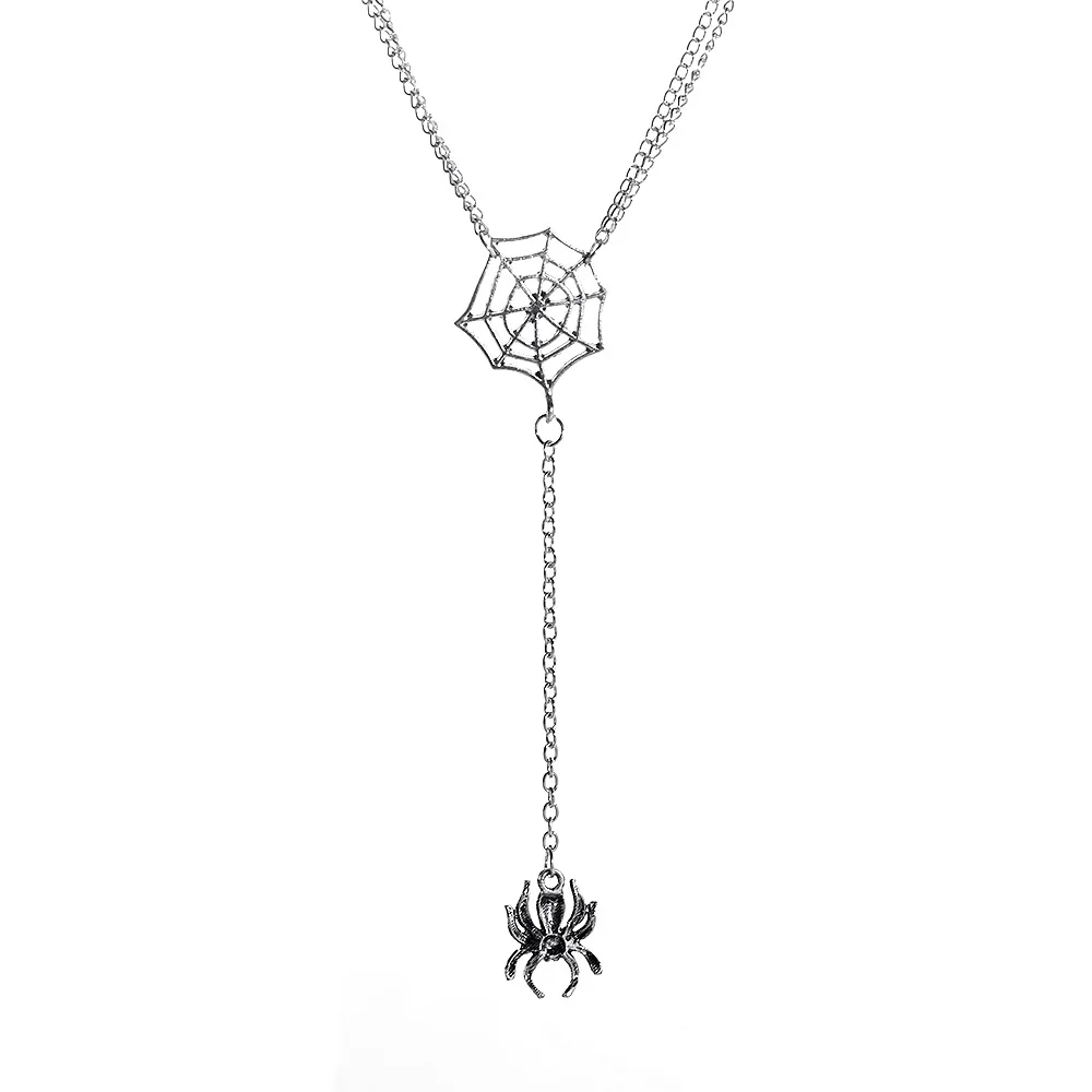 Halloween Necklaces New Creative Spider and Web Pendant Double Chain Necklace Retro Punk Style Long Sweater Chain Accessories 
Halloween Necklaces New Creative Spider and Web Pendant Double Chain Necklace Retro Punk Style Long Sweater Chain Accessories