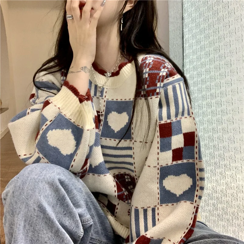 Pullover sweater thickened women loose outside wear autumn and winter new casual sweater
Pullover sweater thickened women loose outside wear autumn and winter new casual sweater