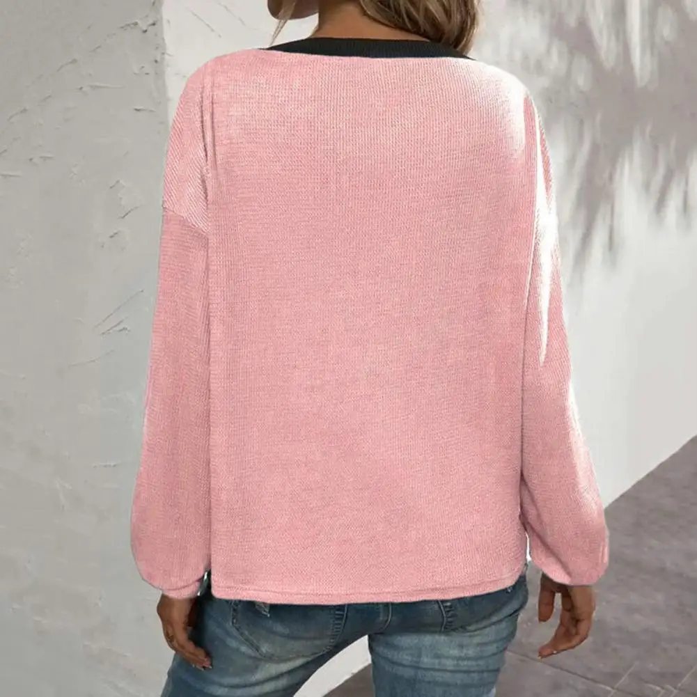 Popular Autumn Blouse V Neck Anti-Pilling Women Splicing Color Waffle Cardigan Top Anti-Fade Tee Shirt for Trip
Popular Autumn Blouse V Neck Anti-Pilling Women Splicing Color Waffle Cardigan Top Anti-Fade Tee Shirt for Trip