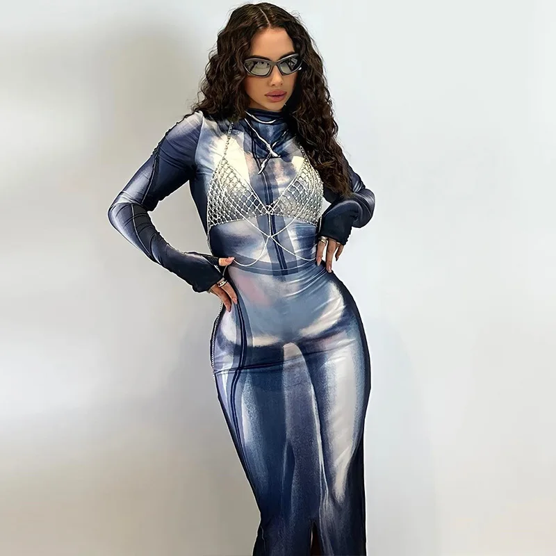3D Body Print Long Sleeve Maxi Dress Autumn Winter Bodycon Black Long Dress Y2K Night Club Party Dresses For Women
3D Body Print Long Sleeve Maxi Dress Autumn Winter Bodycon Black Long Dress Y2K Night Club Party Dresses For Women