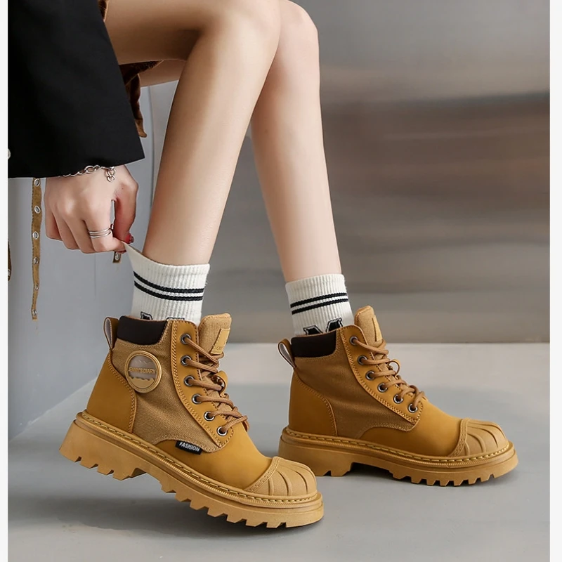 New Spring Autumn Lace-up Women's Ankle Boots Rubber Non-slip Ladies Platform Boots Fashion Shell Casual Canvas Boots For Women
New Spring Autumn Lace-up Women's Ankle Boots Rubber Non-slip Ladies Platform Boots Fashion Shell Casual Canvas Boots For Women