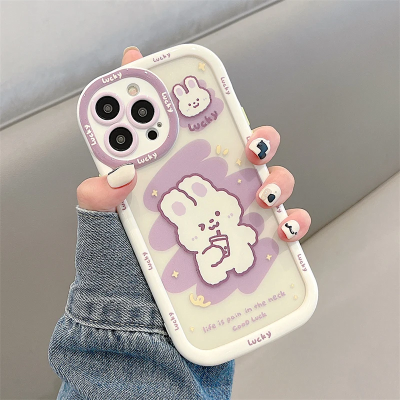Cartoon Cute Happy Bear Lucky Bunny Shockproof Bumper Case For iPhone 14 Pro Max 13 12 11 Soft Silicone Phone Back Cover
Cartoon Cute Happy Bear Lucky Bunny Shockproof Bumper Case For iPhone 14 Pro Max 13 12 11 Soft Silicone Phone Back Cover