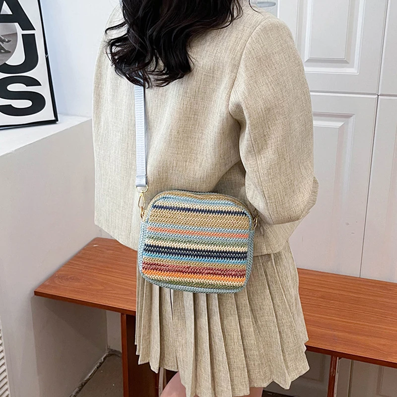 Rainbow Striped Women Messenger Bags Fashion chest Bag Casual Adjustable Strap Simple Portable Colorful for Weekend Vacation
Rainbow Striped Women Messenger Bags Fashion chest Bag Casual Adjustable Strap Simple Portable Colorful for Weekend Vacation