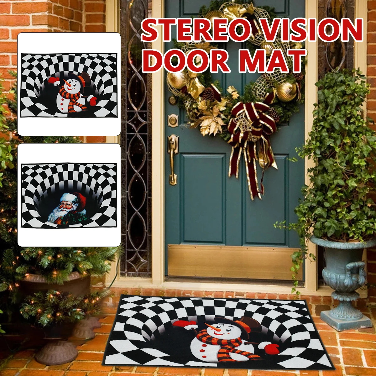 NEW 3D Vortex Illusion Doormat Christmas Decoration Optical Illusion Doormat Funny 3D Visual Illusion Rug Black White Plaid 
NEW 3D Vortex Illusion Doormat Christmas Decoration Optical Illusion Doormat Funny 3D Visual Illusion Rug Black White Plaid