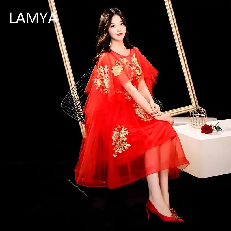 LAMYA High Waist Toast Dress Short Coop Red Short Wedding Dress Knee Length Lace Bridal Gown Little Red Robe De Mariee Gown
LAMYA High Waist Toast Dress Short Coop Red Short Wedding Dress Knee Length Lace Bridal Gown Little Red Robe De Mariee Gown