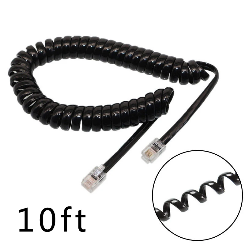 RJ9 Telephone Extension Cable Connector Handset Phone Extension Cord Curly Coiled Cable Spring Wire 4P4C 6Ft/1.85m
RJ9 Telephone Extension Cable Connector Handset Phone Extension Cord Curly Coiled Cable Spring Wire 4P4C 6Ft/1.85m