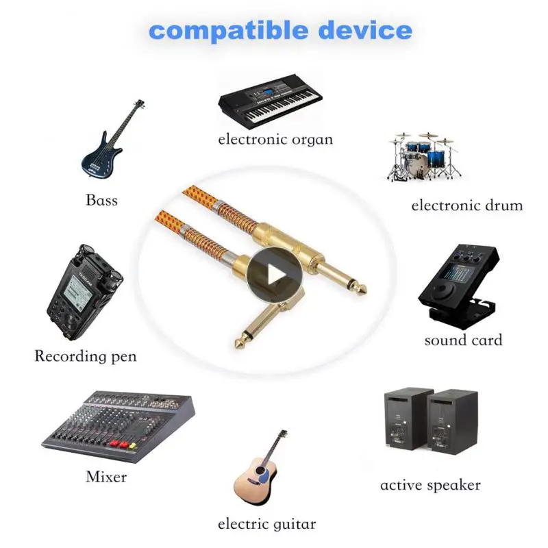 1/4 Inch 10ft Electric Guitar Cord 6.35mm 6.35mm Ts Plug Nylon Connect Cable 1/4 Inch Straight To Right Angle Gold Plated Cable
1/4 Inch 10ft Electric Guitar Cord 6.35mm 6.35mm Ts Plug Nylon Connect Cable 1/4 Inch Straight To Right Angle Gold Plated Cable