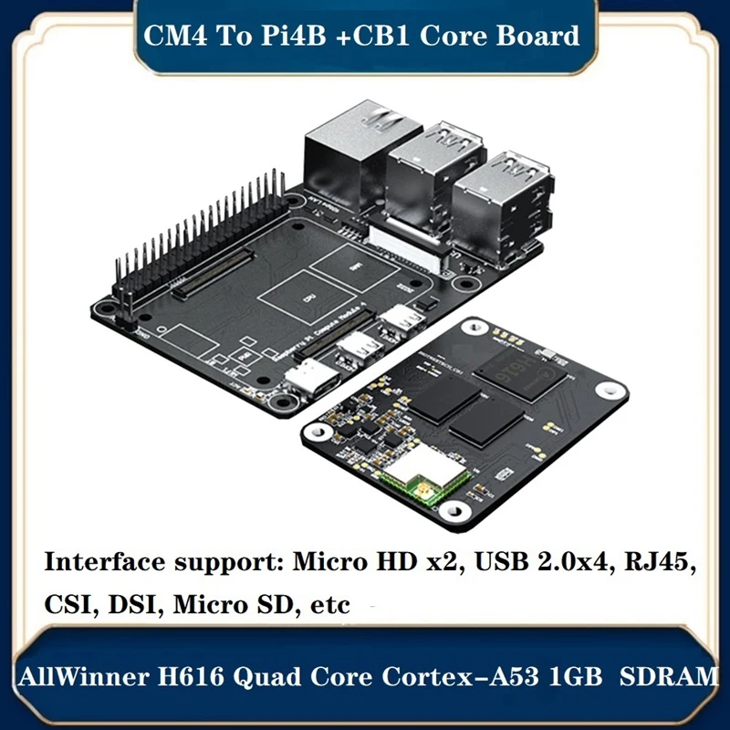 Pi4b Development Board (CM4 To Pi4b +CB1 Core Board) For Raspberry Pi CM4 Core Board Flat Replace CB1 Expansion Board
Pi4b Development Board (CM4 To Pi4b +CB1 Core Board) For Raspberry Pi CM4 Core Board Flat Replace CB1 Expansion Board