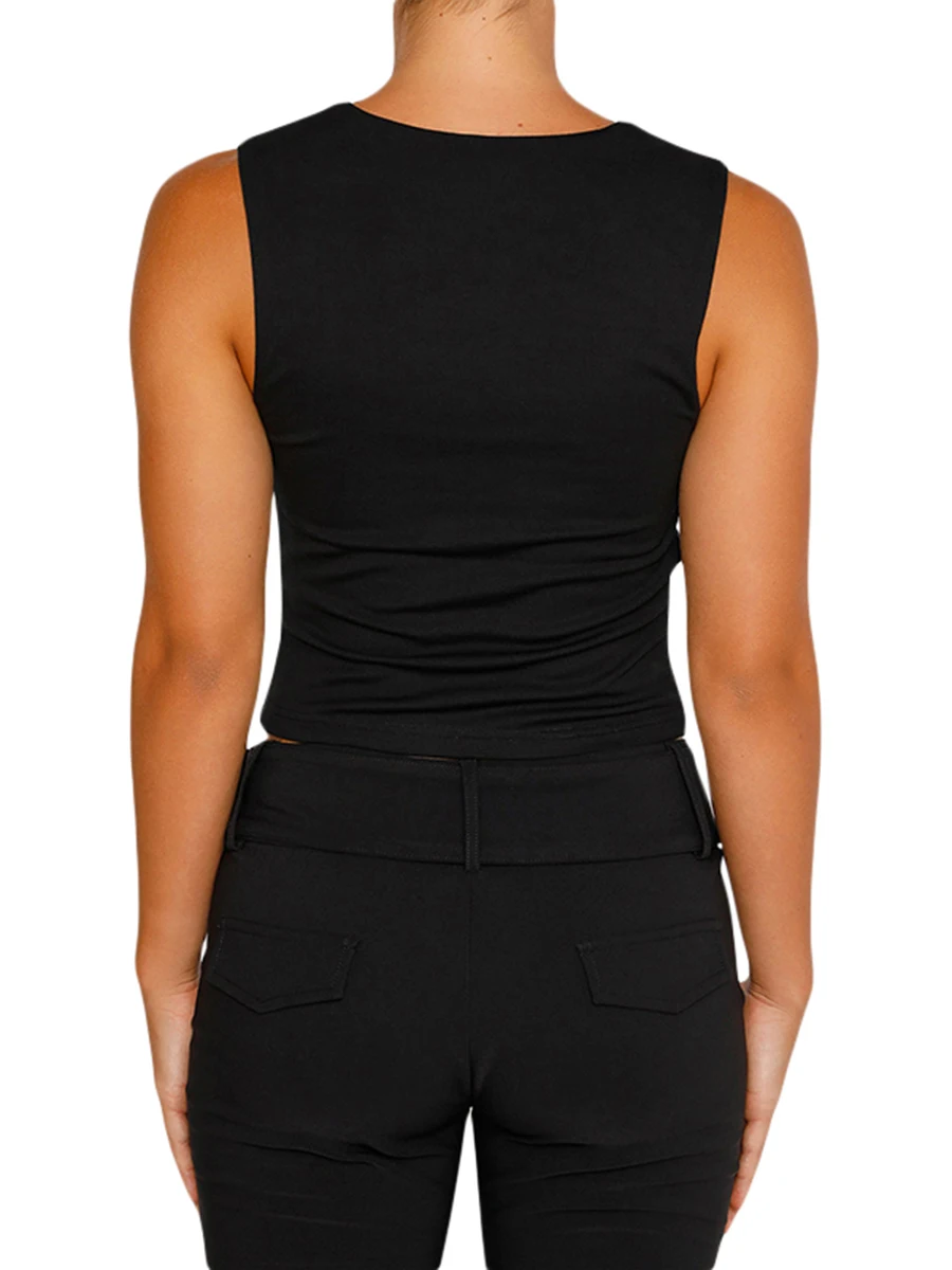 Women s Sleeveless Tie-Up Front Hollow-Out Tank Tops Summer Slim Fit Fashion Vests with Crew Neck
Women s Sleeveless Tie-Up Front Hollow-Out Tank Tops Summer Slim Fit Fashion Vests with Crew Neck