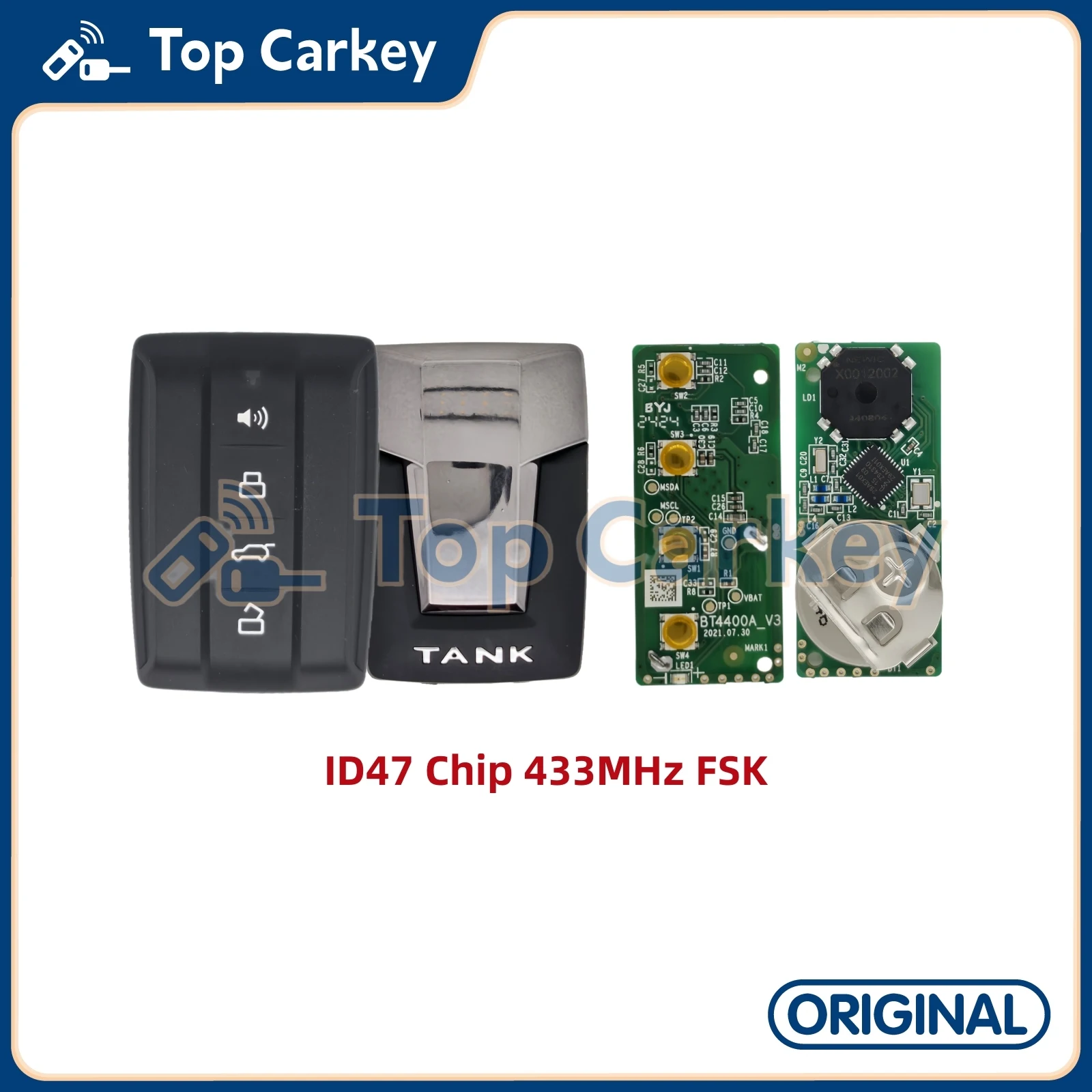 Оригинальный OEM дистанционный брелок TopCarkey без ключа ID4A ID47 чип 433 МГц для Great Wall GWM TANK 300 400 500 700
Оригинальный OEM дистанционный брелок TopCarkey без ключа ID4A ID47 чип 433 МГц для Great Wall GWM TANK 300 400 500 700