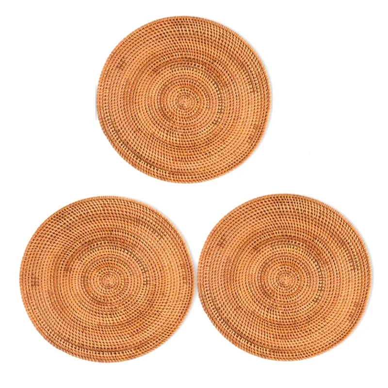 HOT SALE 3 Pcs Handmade Round Natural Rattan Placemat Farmhouse Round Wicker Placemats For Dining Table,Wedding,Parties,BBQ's,Et
HOT SALE 3 Pcs Handmade Round Natural Rattan Placemat Farmhouse Round Wicker Placemats For Dining Table,Wedding,Parties,BBQ's,Et