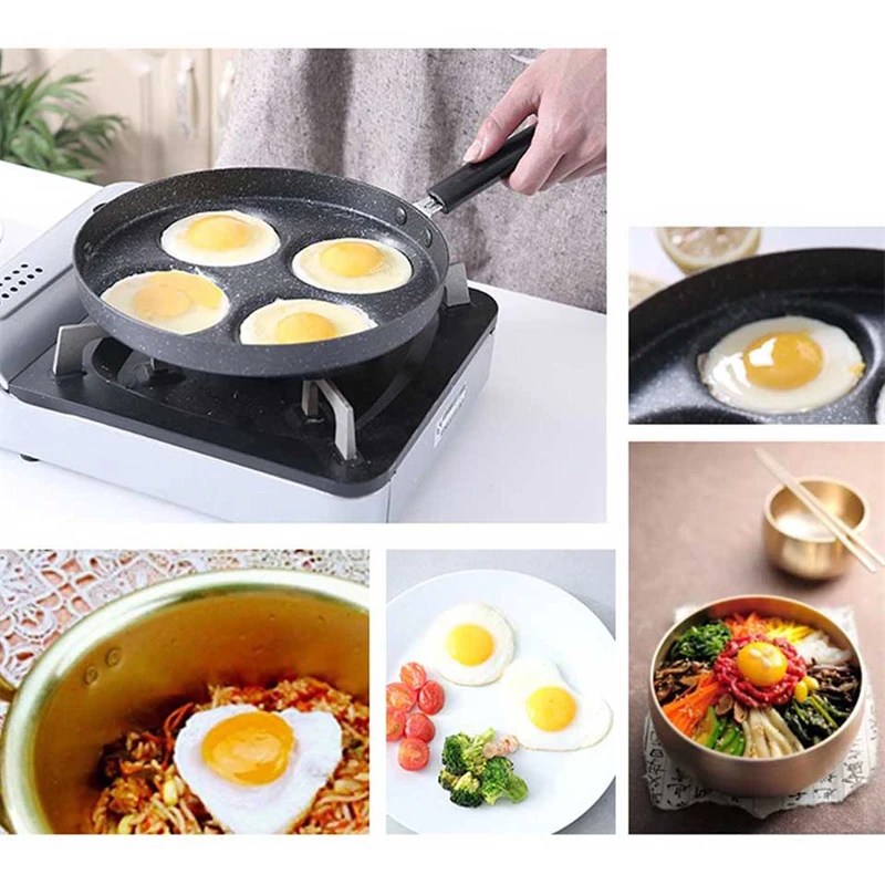 

Сковорода для жарки с четырьмя отверстиями, утолщенная модель, антипригарная сковорода для яиц, блинчиков, стейков, приготовления яиц, ветчины, сковород для завтрака