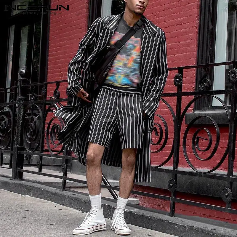 INCERUN 2022 Fashion Men Striped Coats Long Sleeve Long Trench With Belt Double Breasted Streetwear Casual Thin Outerwear 5XL 7
INCERUN 2022 Fashion Men Striped Coats Long Sleeve Long Trench With Belt Double Breasted Streetwear Casual Thin Outerwear 5XL 7