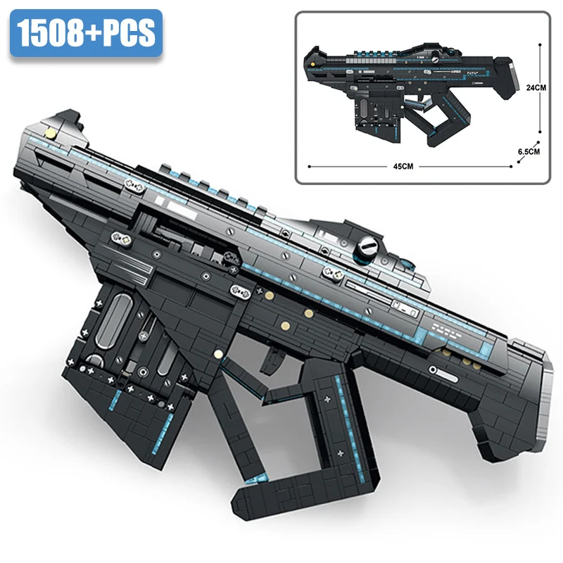 Military 1508pcs Ejection Burst Gun Weapon Model Building Blocks Can Shoot Bullet Assault Rifle Bricks Toys Gifts For Children
Military 1508pcs Ejection Burst Gun Weapon Model Building Blocks Can Shoot Bullet Assault Rifle Bricks Toys Gifts For Children