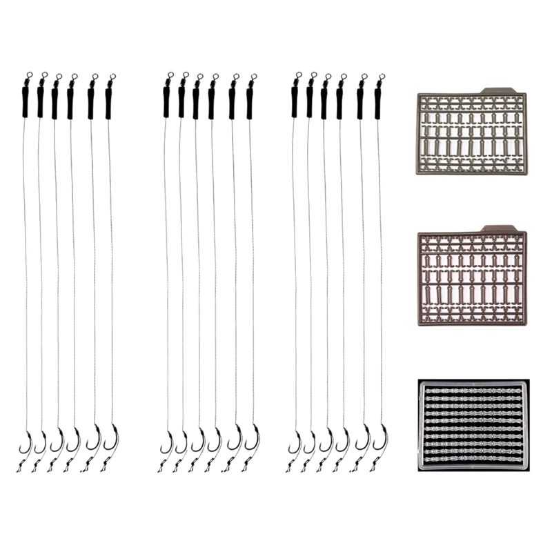 18Pcs Carp Fishing Hair Rigs Curved Barb Carp Hooks Thread Line Carp Hooks With 3 Boilie Bait Stoppers Hair Extender
18Pcs Carp Fishing Hair Rigs Curved Barb Carp Hooks Thread Line Carp Hooks With 3 Boilie Bait Stoppers Hair Extender