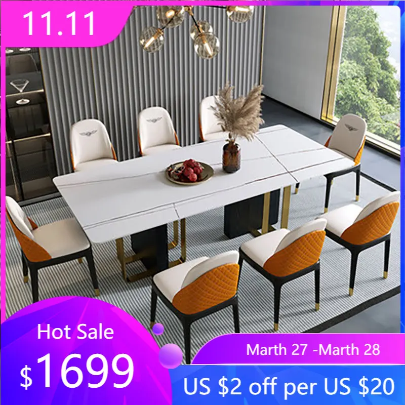 Nordic imported rock board round modern minimalist designer round dining table custom villa 6-person household 
Nordic imported rock board round modern minimalist designer round dining table custom villa 6-person household