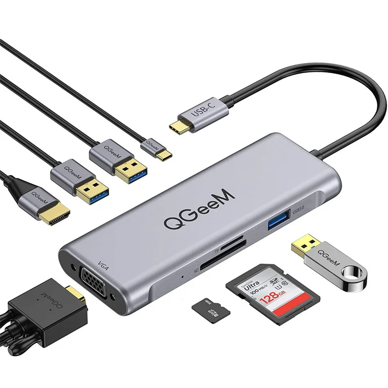 8 в 1 USB C Hub для Macbook Pro Air Dual HDMI VGA Micro SD Card Reader Aux PD OTG Multi usb-хаб 3.0 Type C адаптер для ноутбука
8 в 1 USB C Hub для Macbook Pro Air Dual HDMI VGA Micro SD Card Reader Aux PD OTG Multi usb-хаб 3.0 Type C адаптер для ноутбука