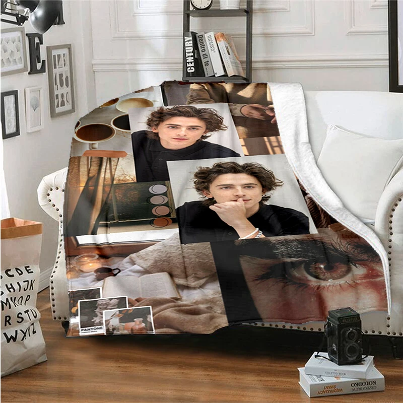 

Film star Timoth é e Chalamet patterned sofa bed cover,soft blanket plaid,soft insulation,flannel blanket, boy and girl fan gift